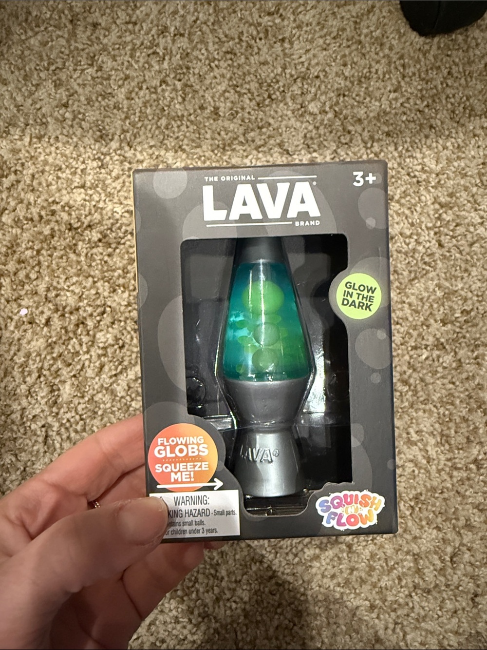 Needoh/ Lava Brand Glow-in-the-Dark Mini Lava Lamp - Green/Blue